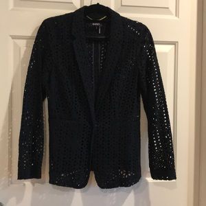 Super cute DKNY navy eyelet blazer